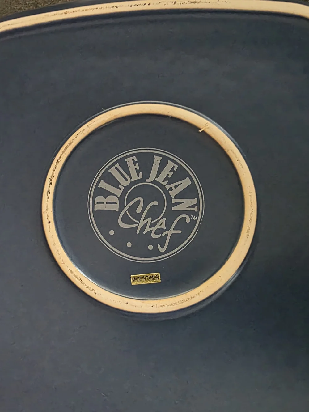 NEW Blue Jean Chef Stoneware Vertical Chicken Roaster 12” Blue